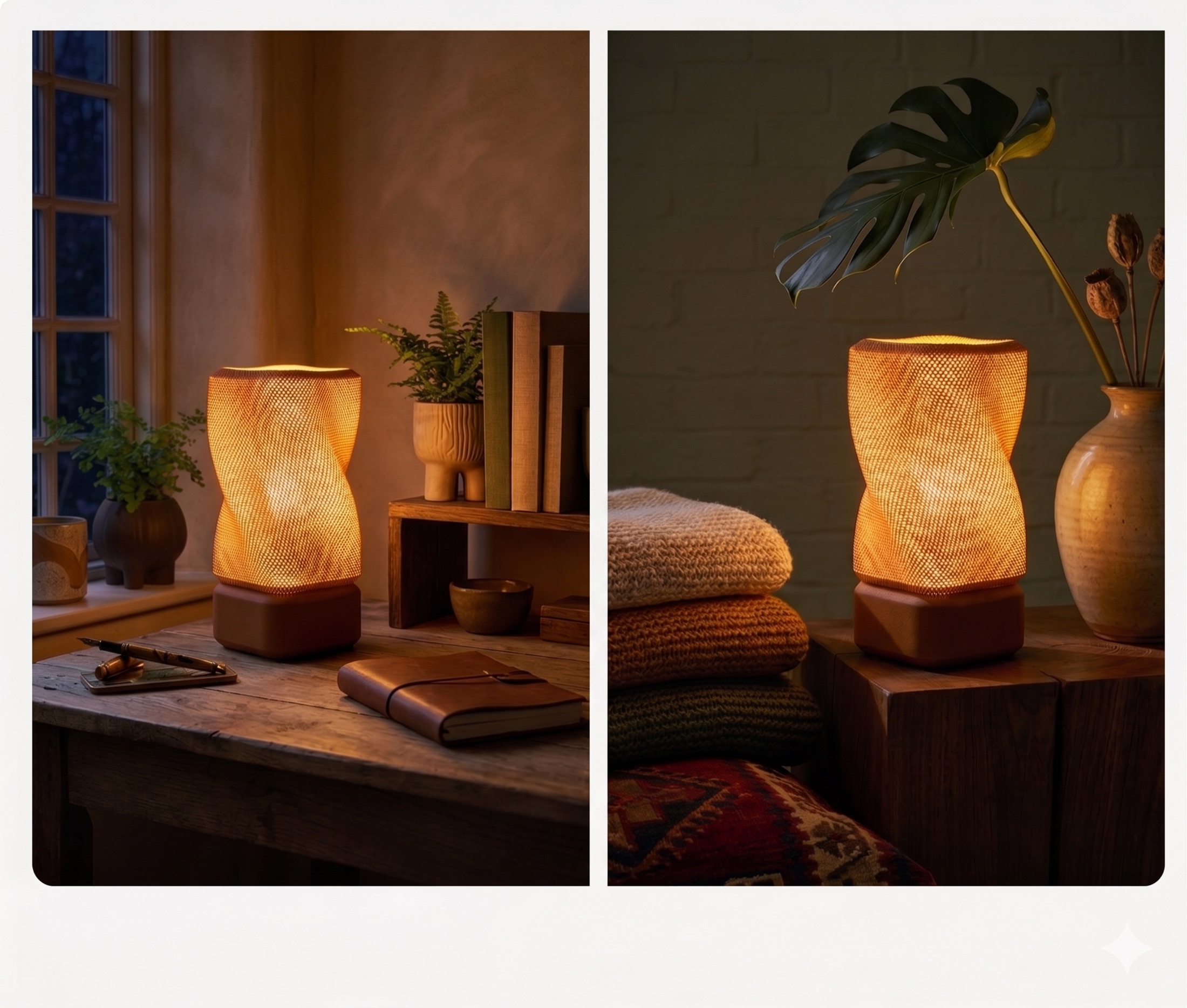 Amber Weave Table Lamp