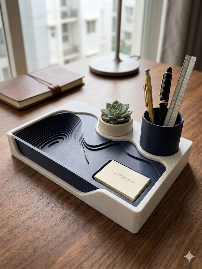 Topography Desk Organizer